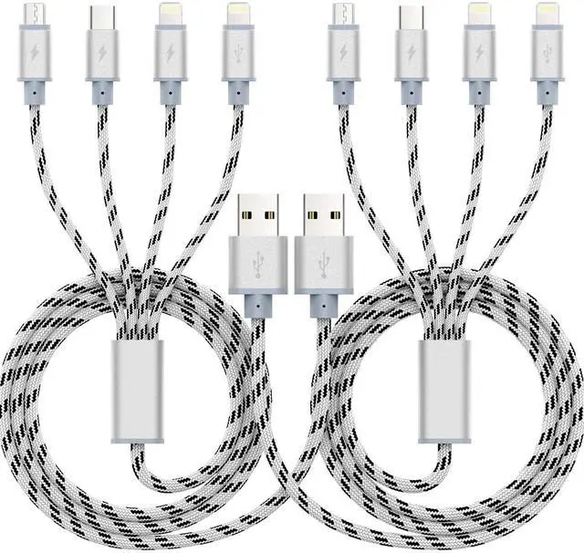 Main image of KEHIPI 10ft Multi Charging Cable, 2Pack 4 in 1 Long Multiple Charging Cord,Multi Chargers for All Devices,USBC Cable with Lightning/Micro USB/Type C Ports for iPhone Series/Tablets/Samsung Galaxy/PS