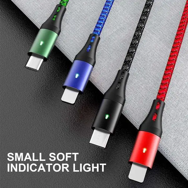 Alt view image 7 of 7 - KEHIPI 5 in 1 Multi Charging Cable 3.5A, Multi Fast Charging Cord USB A/C to Type C/Micro USB/Lightning Universal Braided Charger Cable,Multi Charger for Cell Phones,iPhone,Galaxy (2, Black, 4Feet)