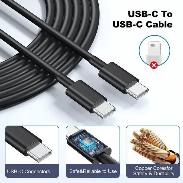 Alt view image 4 of 6 - KEHIPI USB C Fast Wall Charger,USB C Charging Block 2Pack with 6FT USB C Cables,Compatible with Phone 16/15/15 Plus/15 Pro/15 Pro Max/Galax S24/S23/S22 and More,Black