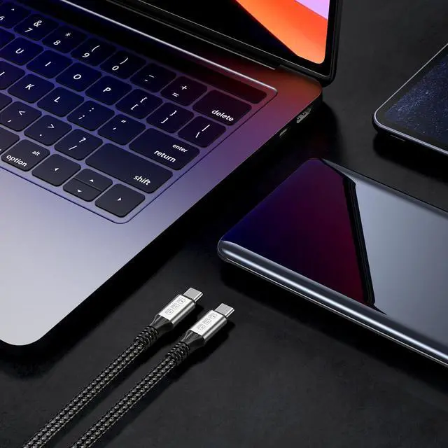 Alt view image 5 of 7 - KEHIPI 240W Thunderbolt 4 Cablle 6ft USB C Thunderbolt 4 Cable Monitor Cable Supports 40Gbps Data Transfer and Single 8K/Dual 4K Video Compatible with Thunderbolt 4/3 Monitor, Hub, Docking Stations