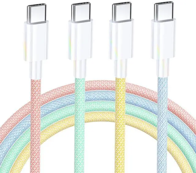 Main image of KEHIPI USB C to USB C Cable(3 Pack 6.6ft), 60W USB C Charger Cable Type C Fast Charging Cable Long Nylon Braided Cord Compatible with iPhone 15 Pro Max Plus iPad Samsung S23 and More