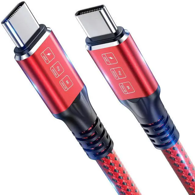 Main image of KEHIPI Thunderbolt 4 Cable 6.6ft, USB C Thunderbolt 4 Monitor Cable, 40Gbps Data Transfer, Single 8K/Dual 4K Video, Compatible With Thunderbolt 4/3 Monitor, Hub, Docking Stations - Red