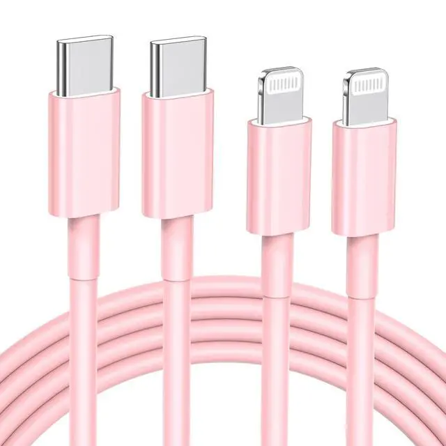 Main image of KEHIPI USB C to ightning Cable 2Pack 6FT for iPhone Fast Charger CableMFi Certified Type C to ightning Charging Cord Compatible with iPhone 14 13 13 Pro Max 12 12 Pro Max 11 XS XR X 8 iPad, Pink