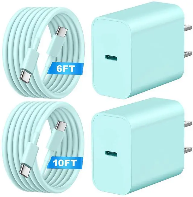 Main image of KEHIPI Fast Charging for 15/16, 3Pack 20W Fast Chargers Block with 60W 6ft/10ft Long USB C to USB-C Cable,Compatible with Phone 16/16 Plus/16 Pro/16 Pro Max/Phone 15/15 Pro Max,Blue