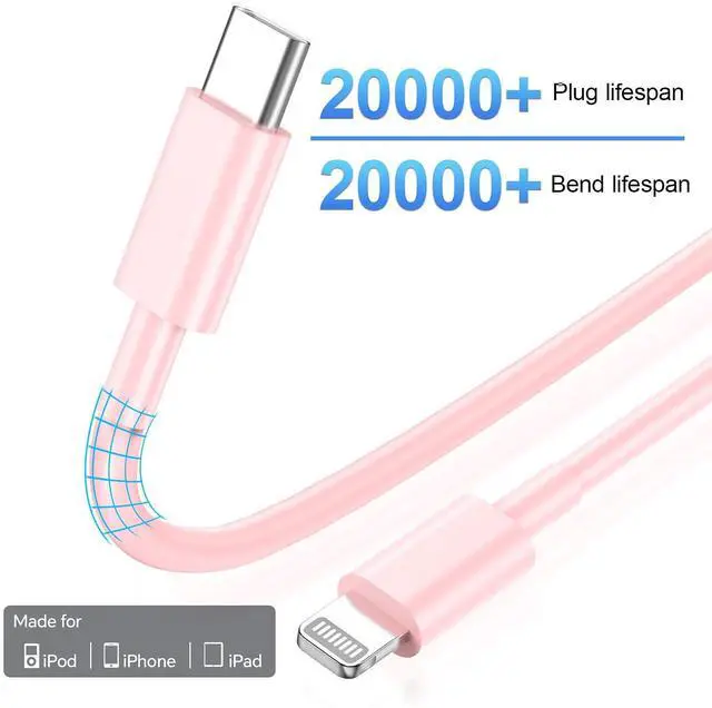 Alt view image 5 of 7 - KEHIPI for iPhone Charger Fast Charging,MFi Certified 3 Pack 20W PD USB C Wall Charger Adapter with 6FT USB C to ightning Fast Charging Cable Compatible with iPhone 14/13/12/11/Pro/Pro Max/Xs/Xr/X