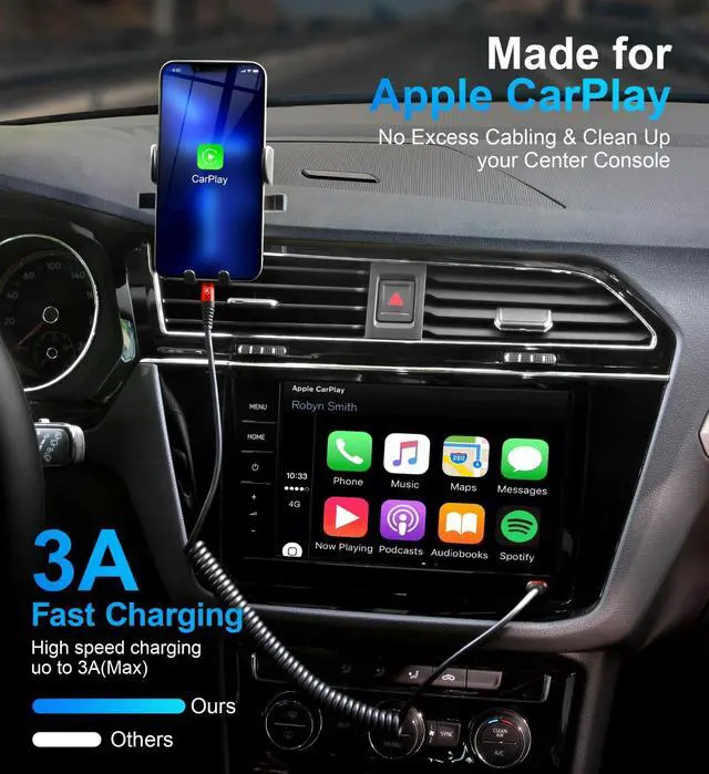 Alt view image 3 of 7 - KEHIPI USB C to Lightning Cable 6FT 2Pack, Coiled iPhone Charger USB C Fast Charging for Car Short iPhone Cord for iPhone14/13/12/11 Pro Max/iPad/CarPlay-Red