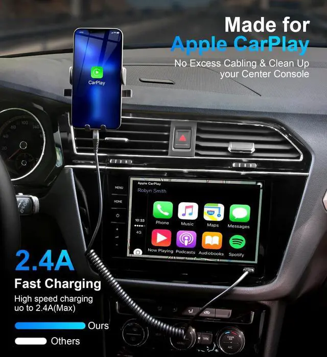 Alt view image 2 of 6 - KEHIPI iPhone Charger Cable 6FT for Car, Coiled Lightning Cable 2 Pack 6 Feet Lightning Cord Compatible with iPhone14 13/12/11 Pro Max/XS MAX/XR/XS/X/8/7/Plus/6S iPad/iPod - Black