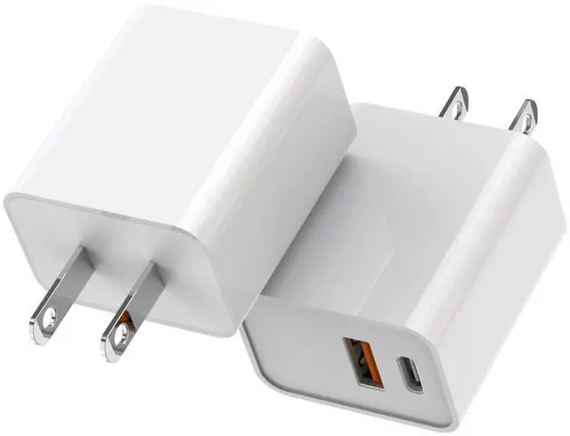 Main image of KEHIPI iPhone 15 Fast Charger, 2Pack USB C Charger - 20W Dual Port PD Type C + QC3.0 USB A Fast Charging Brick Plug Adapter for iPhone 15 Pro Max/15 Plus/14/13/12/11/Pro Max/SE/X, iPad Pro (White)
