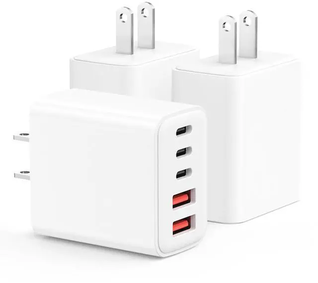 Main image of KEHIPIUSB C Wall Charger 3Pack, 50W USB C Fast Charger Block, 5-Port PD Power Adapter + QC Wall Plug Multiport Type C Charging Block Cube Compatible with iPhone 16 15 14 13 12 11 Pro Max XR XS 8 7