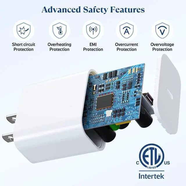 Alt view image 4 of 7 - KEHIPI  iPhone 14 13 12 11 Charger Fast Charging [MFi-Certified], 20W Type-C Fast Charger Blocks with 6FT USB C to Lightning Cables Compatible with iPhone 14/13/ 12/11/ XS/XR/X/ 8 /iPad (2Pack)