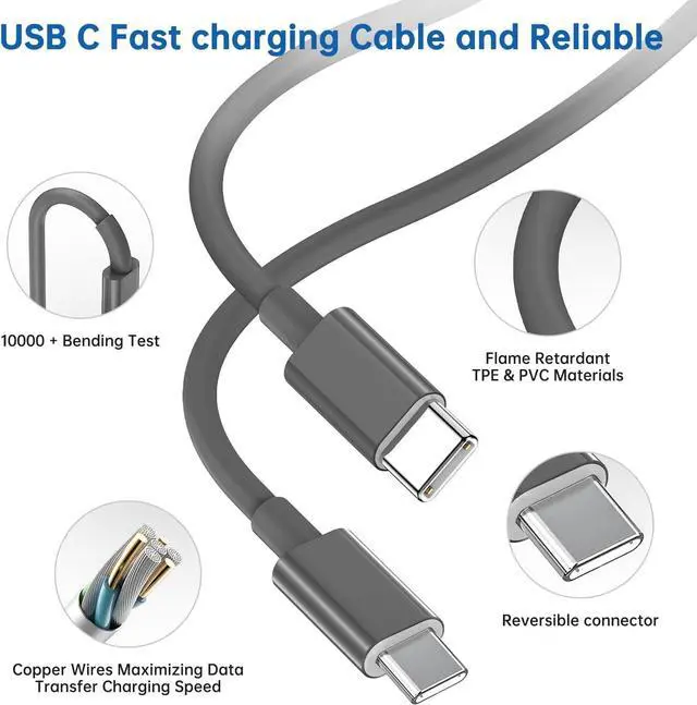 Alt view image 3 of 7 - KEHIPI Fast iPad Charger,iPad Charger Fast Charging 2Pack Wall Chargers Plug Adapter and Type C USB C to C Cable Cord 6ft Type C to C for iPad Pro 12.9,Pro 11 inch,iPad Air 5th/4th,iPad Mini 6,iPad 10