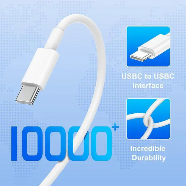 Alt view image 5 of 7 - USBC to USBC Cable for iPhone 17 16 15, 10FT 3Pack 60W Long Charger Cord Type C Fast Charging for iPhone 17 Air/16e/17/16/15(Pro Max,Pro,Plus), iPad,Samsung Galaxy S25,S24,S23,S22 Ultra,Android Phone