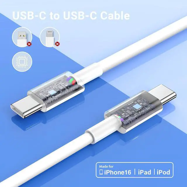 Alt view image 7 of 7 - USBC to USBC Cable for iPhone 17 16 15, 10FT 3Pack 60W Long Charger Cord Type C Fast Charging for iPhone 17 Air/16e/17/16/15(Pro Max,Pro,Plus), iPad,Samsung Galaxy S25,S24,S23,S22 Ultra,Android Phone