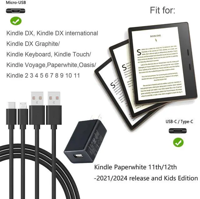 Alt view image 3 of 4 - KEHIPI 5Ft Charger Intended for Kindle E-Reader 2 3 4 5 6 7 8 9 10 11,All New Kindle Oasis,Voyage,Paperwhite,Kindle Kids Edition