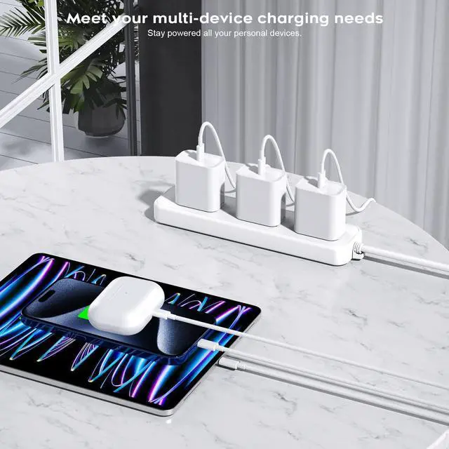 Alt view image 3 of 7 - KEHIPI iPhone 16 Charger Fast Charging,3 Pack 20 Watt Fast Type C,USB C to C Charger Block with 6 Feet USB C to Type C iPhone 15 Cord for Phone 16/16 Pro Max/iPad 10,iPad mini 6,iPad Air 5/4,Pad Pro