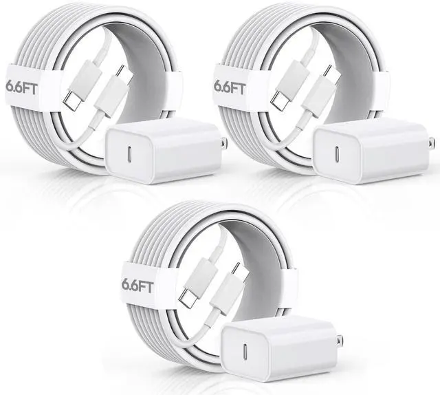 Main image of KEHIPI iPhone 16 Charger Fast Charging,3 Pack 20 Watt Fast Type C,USB C to C Charger Block with 6 Feet USB C to Type C iPhone 15 Cord for Phone 16/16 Pro Max/iPad 10,iPad mini 6,iPad Air 5/4,Pad Pro