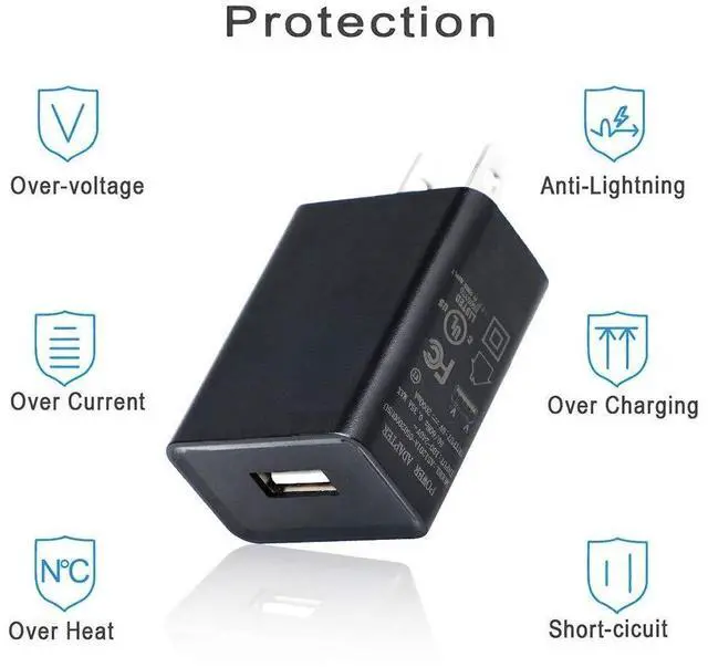Alt view image 3 of 5 - KEHIPI Micro Wall Charger Compatible with Samsung Galaxy Tab A 10.1 (2016), 8.0, 7.0, 9.7, Tab E, S2, Tab 4, 3, SM-T580/ 550/530/ 387/585/ 290/295 Tablet with 5Ft Charging Cable Cord (Black)