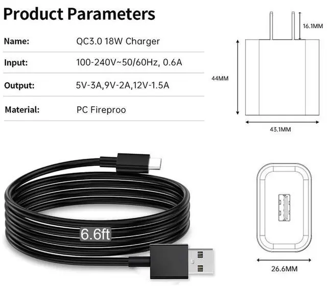 Alt view image 4 of 7 - KEHIPI 6Ft Type C Fast Quick Charger Fit for Samsung Galaxy-Tab-A7 10.4" SM-T500, Tab-A7 Lite 8.7" SM-T220; Tab-A8 10.5" SM-X200 USB C Tablet 18W QC3.0 Fast Power Adapter Charging Cord Cable