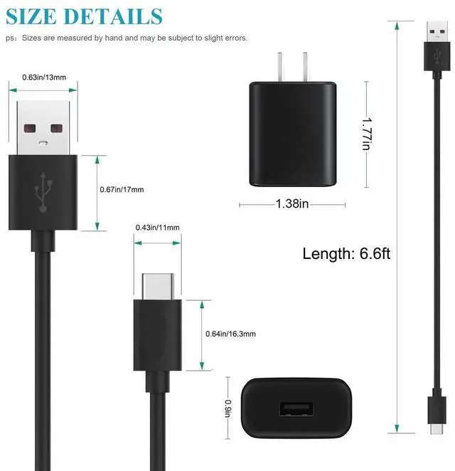 Alt view image 3 of 4 - KEHIPI 6.6FT USB C Wall Fast Charger Cable Fit for T-Mobile REVVL 7/7 Pro, REVVL 6/6x/6x Pro, REVVL V+ 5G, REVVL 4/4+, Revvlry+ Phone, REVVL Tab 5G Tablet Type C Adapter Power Charging Cord