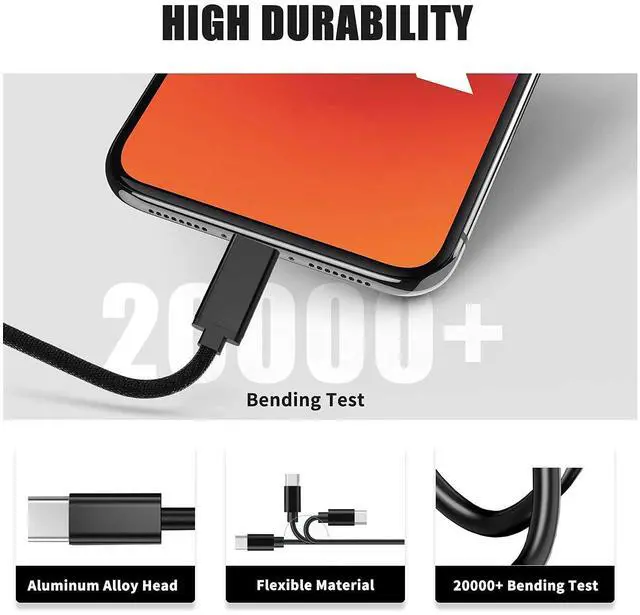 Alt view image 3 of 4 - KEHIPI 18W Fast-Cahrging USB-C Charger Fit for Samsung Galaxy-Tab A9+ Plus SM-X210 WiFi, SM-X215 LTE, SM-X216 5G Tablet Type C Power Adapter Charging Cord Cable