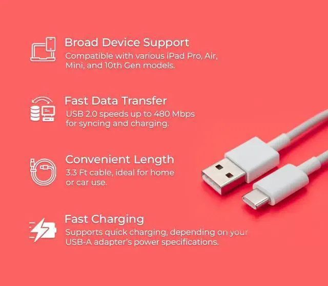 Alt view image 6 of 6 - KEHIPI iPhone 17/16/15 Car CarPlay Charger Cable USB A to USB C Charging Cord for Apple Carplay USB C Cable, iPhone 17/16/15 Pro Plus Pro Max, iPad USB Type C Cord Wire 3.3FT