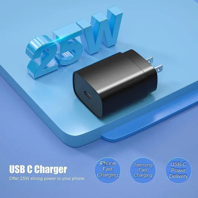 Alt view image 5 of 7 - KEHIPI 25W Super Fast-Charging USB-C Charger Fit for Samsung Galaxy A16 A15 5G SM-A166, SM-A165, SM-A156, SM-A155 Android Phone Type C Power Adapter Charging Cord Cable (6.6Ft)