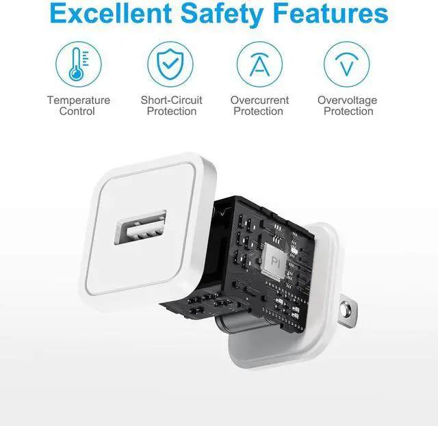 Alt view image 2 of 7 - KEHIPI iPhone Charger - 3 Pack USB Wall Charger Cube Block Adapter with 6Ft USB Fast Charging Cable Compatible with iPhone 14 13 12 11 Pro Max XR XS X 8 7 6 Plus, iPad