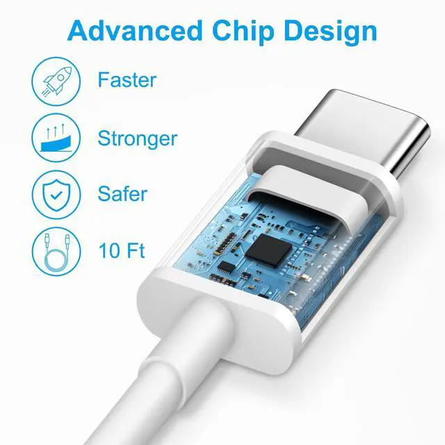 Alt view image 4 of 7 - KEHIPI i Phone 15 Charger Fast Charging - 20W USB C Wall Charger Block with 6Ft Type C Cable Compatible with iPhone 15/15 Pro/15 Pro Max, iPad Pro, Air 5/4, 10th, Samsung Galaxy and Android Phone