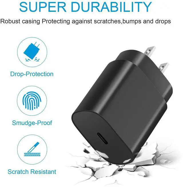 Alt view image 2 of 7 - KEHIPI Type C Charger Fast Charging for Samsung - 25W USB C Charger Block,Android Phone Wall Charging with 6Ft Type C to C Cable for Galaxy S25 Ultra/S25/S25+/S24 Ultra/S24/S24+/S23/S22/Note 20(Black)