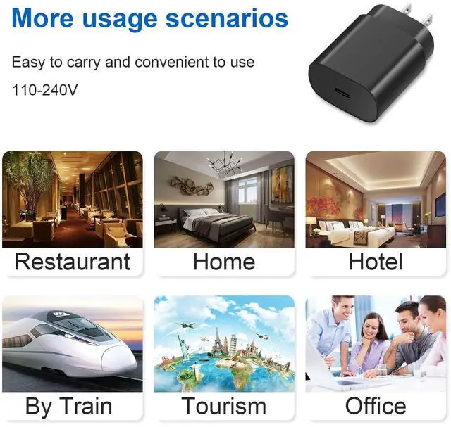 Alt view image 6 of 7 - KEHIPI Type C Charger Fast Charging for Samsung - 25W USB C Charger Block,Android Phone Wall Charging with 6Ft Type C to C Cable for Galaxy S25 Ultra/S25/S25+/S24 Ultra/S24/S24+/S23/S22/Note 20(Black)