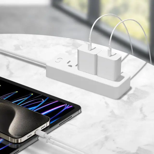 Alt view image 7 of 7 - KEHIPI i Phone 15 Charger Fast Charging - 20W USB C Wall Charger Block with 6Ft Type C Cable Compatible with iPhone 15/15 Pro/15 Pro Max, iPad Pro, Air 5/4, 10th, Samsung Galaxy and Android Phone