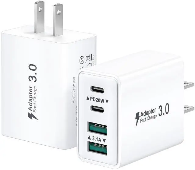 Main image of KEHIPI USB C Wall Charger, 4-Pack 40W 4-Port Type C Fast Charging Block Dual Port USBC Power Adapter + QC Multiport Wall Plug Multi Charger Block for iPhone 16 15 14 13 12 11 Pro Max Plus,iPad,Samsung