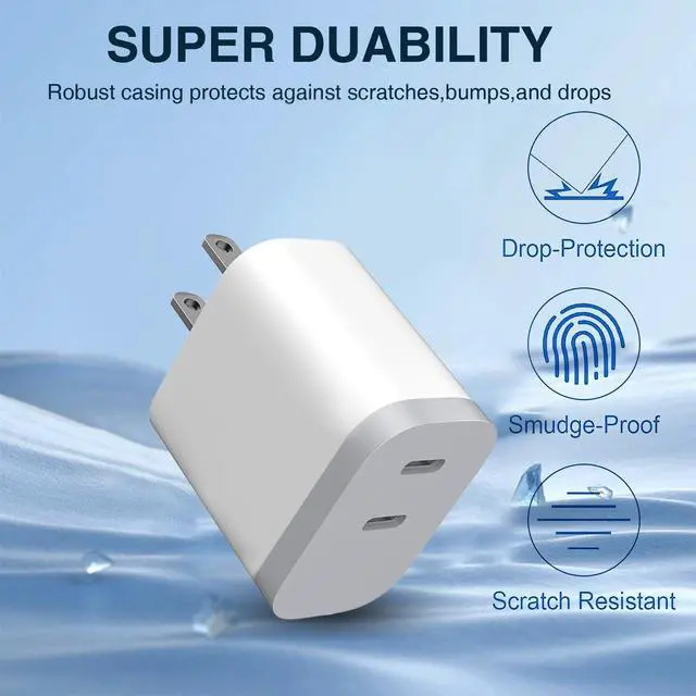 Alt view image 2 of 7 - KEHIPI Dual Port C Charger, Type-c Fast Charging Block, Wall Adapter, USB C Phone Charging Plug for iPhone 16 Pro Max/16 Pro/16/16 Plus, 15 Pro Max/15 Pro/15,iPad Pro/Air, Android Phone