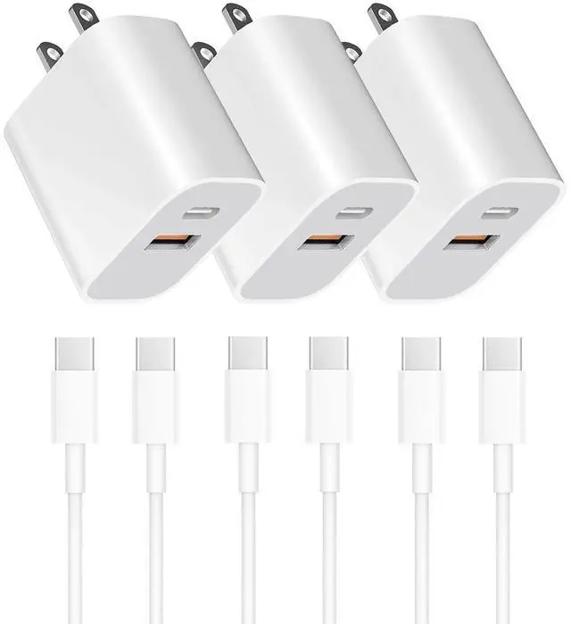 Main image of KEHIPI USB Power BlockWall Charging Adapter, Dual-Port Charger with c to c Cables foriPhone 16/16 Pro Max/15 Series/Pro and More,3-Packs.