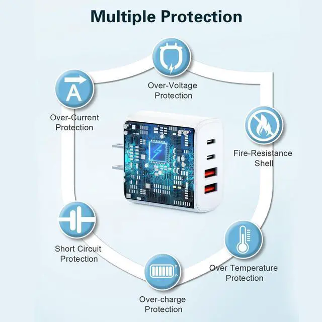 Alt view image 3 of 7 - KEHIPI USB c Charger,Wall Charging Adapter,USB Charger Block Multiple Ports with C to C Cables for iPhone 16/16 Plus/16 Pro/16 Pro Max/iPhone 15/15 Plus/15 Pro/15 Pro Max