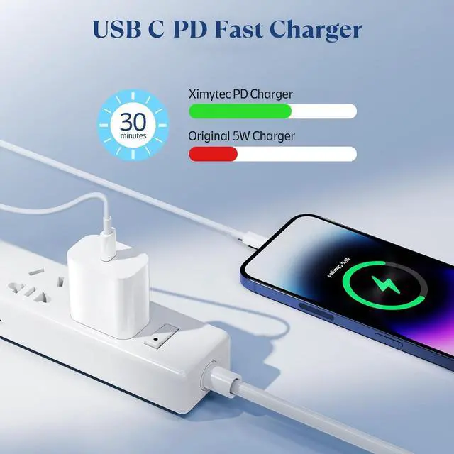Alt view image 2 of 7 - KEHIPI i Phone 16 ChargerType c Charger Fast ChargingUSB Power Adapter with c to c Charging Cablesc Wall Chargers Block for iPhone 16 15,2-Pack