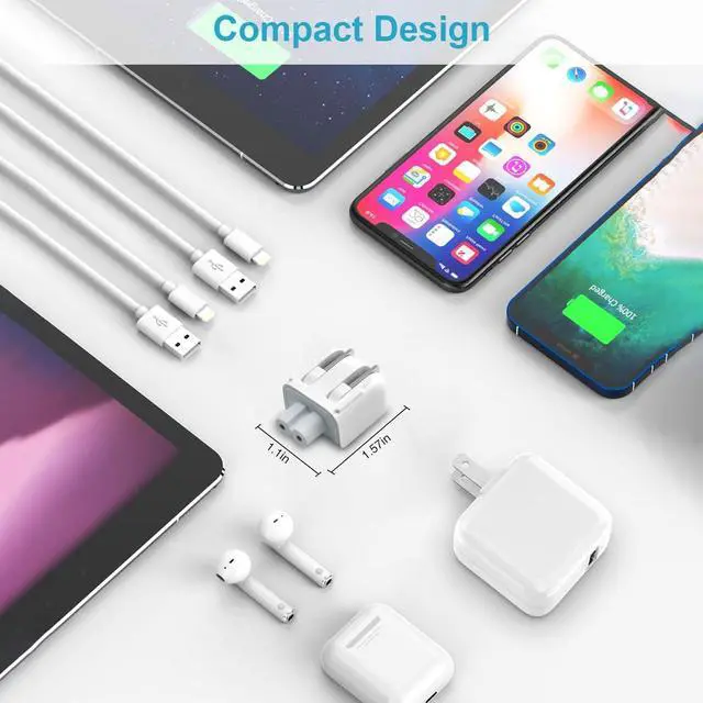 Alt view image 4 of 6 - KEHIPI 3-Pack  US-Standard Power Plugs, Duckbill - Style Power adapters, US - Standard Travel adapters, Suitable for iPhone, Computers, iPads and More.