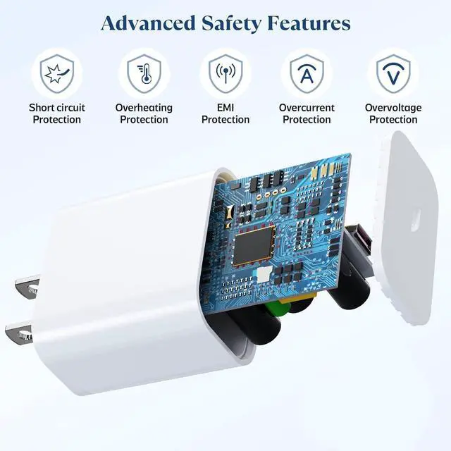 Alt view image 4 of 7 - KEHIPI i Phone 16 ChargerType c Charger Fast ChargingUSB Power Adapter with c to c Charging Cablesc Wall Chargers Block for iPhone 16 15,2-Pack