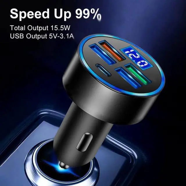 Alt view image 4 of 7 - KEHIPI Car Charger, Five USB Port Cigarette Lighter Adapter, Fast Charging car Charger, car Accessories Suitable for iPhone14/14pro/13/12/iPad/tablet, More