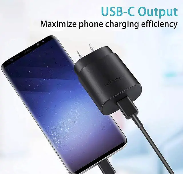 Alt view image 5 of 7 - Type C Charger Fast Charging, 2-Pack 25W Wall Charger Power Adapter with Fast Charging Cable Compatible with Galaxy S25/S24/S23 Ultra/S23+/S22 Ultra/S22+, Note 8/9/10 (Black)