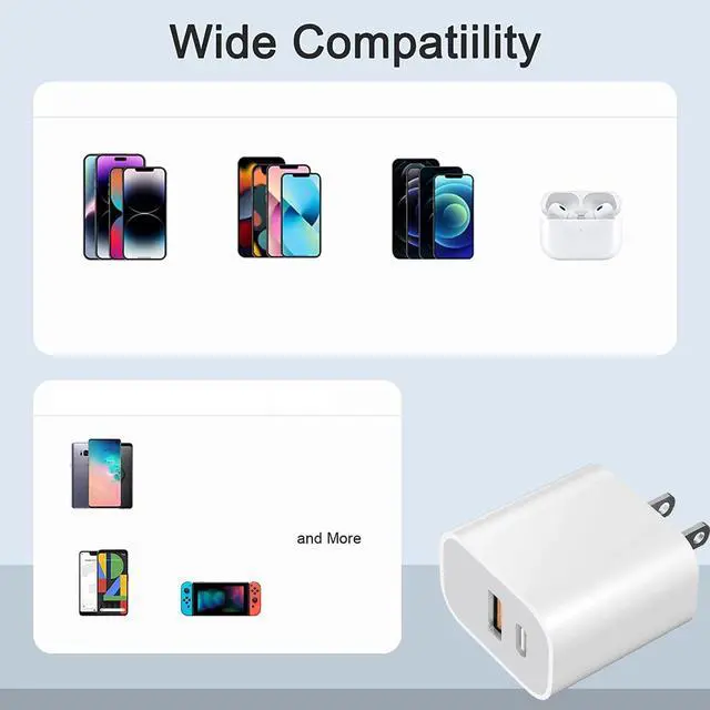 Alt view image 2 of 4 - KEHIPI USB Power BlockWall Charging Adapter, Dual-Port Charger with c to c Cables foriPhone 16/16 Pro Max/15 Series/Pro and More,3-Packs.