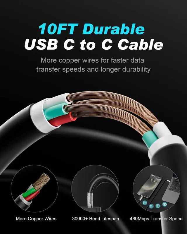 Alt view image 5 of 7 - KEHIPI 25W Compatible with Samsung Super Fast Charger USB C Android Phone Charging Adapter with 10FT Cable Cord for Samsung Galaxy S24 Ultra/S24/S23/S22 Ultra/S22+/S22 Plus/S21+/Note 20/Note10+