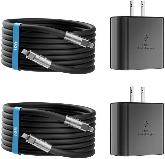 Main image of KEHIPI 2Pack 25W USB C Charger Block,Compatible with Samsung Super Fast Type C Charger with 10FT Fast Charger USB C Cord for iPhone 15/16/Android Phone/Samsung Galaxy Ultra/S24/S23/S22 Ultra/S21+