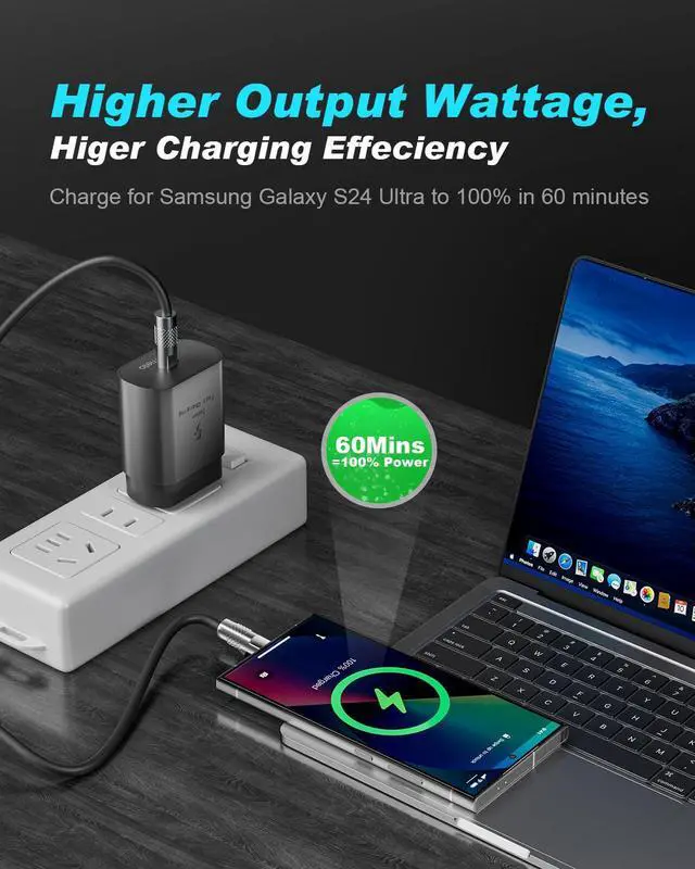 Alt view image 3 of 7 - KEHIPI 25W Compatible with Samsung Super Fast Charger USB C Android Phone Charging Adapter with 10FT Cable Cord for Samsung Galaxy S24 Ultra/S24/S23/S22 Ultra/S22+/S22 Plus/S21+/Note 20/Note10+