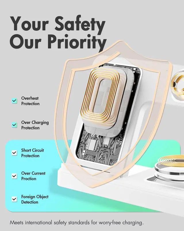 Alt view image 6 of 7 - KEHIPI Wireless Charger Charging Station: 3 in 1 Charger Stand for Apple Multiple Devices Product for iPhone 16 15 14 Pro Max 13 12 11 for Watch 10 9 8 7 6 5 4 3 2 SE & Ultra for Airpods 4 3 2 Pro