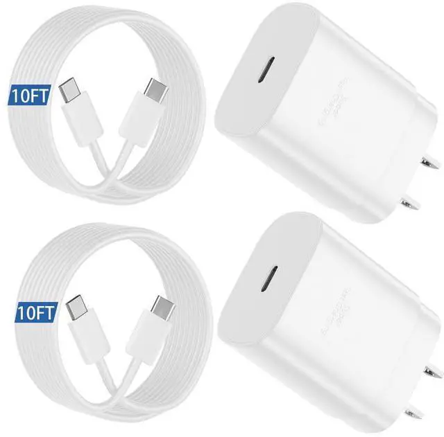 Main image of KEHIPI S25 S24 Ultra Charger 25W Super Fast USB C Charger Block 10FT Android Phone Type C Charger Cable Cord for Samsung Galaxy S24 Ultra/S24+/S24/S23 Ultra/S23/S22 Ultra/S22/S21/S20 /Note10 20-White