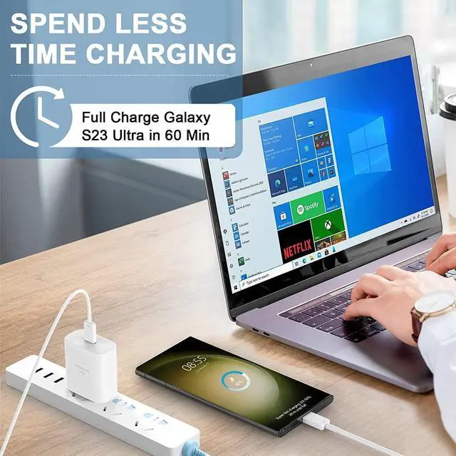Alt view image 6 of 7 - KEHIPI 45 Watt Super Fast USB C Wall Charger Fast Charging Block for S25 Ultra/S25/S24 Ultra/S24/S23 Ultra/S23/S23+/S22 Ultra/S22/S21/S20/Note 10/20, PPS Android Phone Charger with 8FT Cable