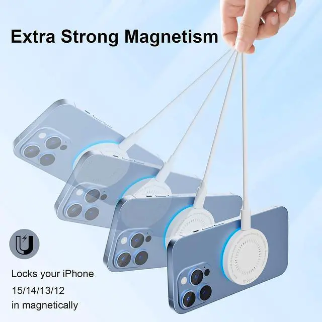 Alt view image 5 of 7 - KEHIPI MagSafe Charger 15W Magnetic Wireless Charger Fast Charging Pad Compatible with iPhone 17/16/15/14/13/12 Series & AirPods 3/2/Pro Magnetic MagSafe Charging Pad with Dual Ports