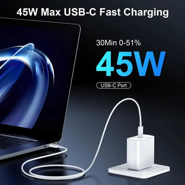 Alt view image 6 of 7 - KEHIPI iPhone 17 Pro Max Charger Fast Charging 45W USB C iPhone 16 17 Fast Charger Block with 10 FT Long Type C Charging Cable Cord for iPhone 17 Pro Max/17 Pro/iPhone Air/17/16//16 Pro Max/15/Samsung