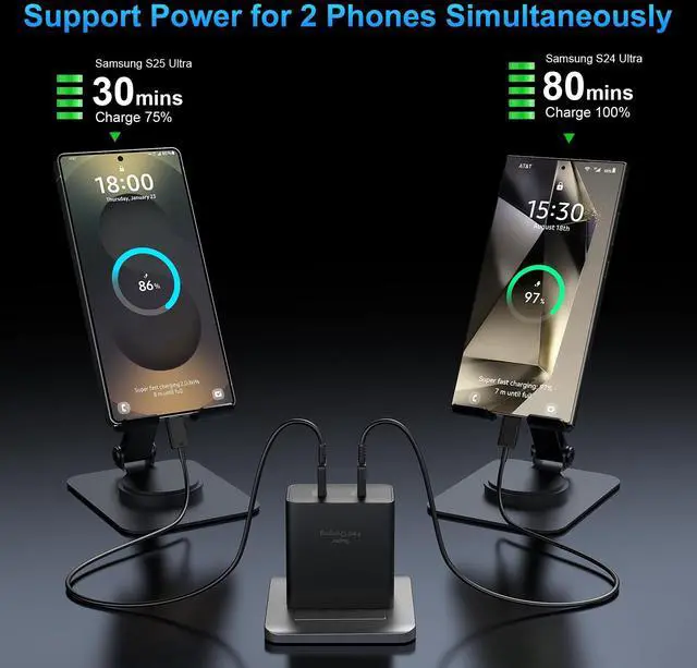 Alt view image 3 of 7 - KEHIPI 45W Samsung Super Fast Charger USB C,Type C Chargers Fast Charging Android Phone Charger Samsung Galaxy S25 Ultra Chargers 10FT Fast Charging Cord for Samsung Galaxy S25 Ultra/S25/S24/S23,2Port